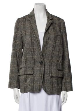 Etoile Isabel Marant Wool Plaid Print Coat